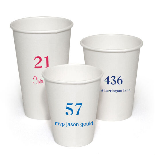 Design Your Own Big Number Paper Coffee Cups